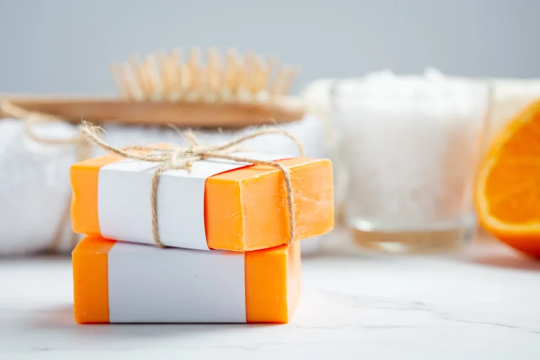 orange-soap-with-fresh-orange-marble-background